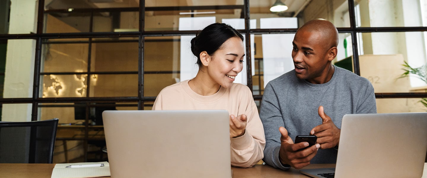image of multiethnic young coworkers working