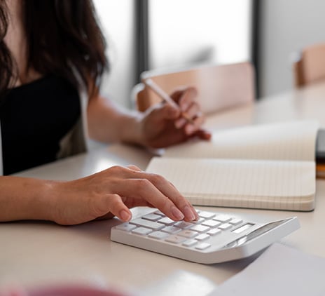 business woman with calculator 