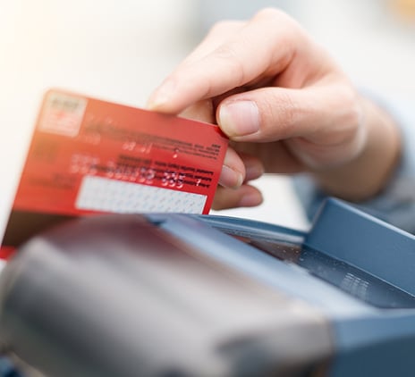 Debit card swiping on card reader