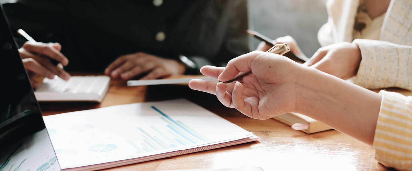 business accountant discussing with partner