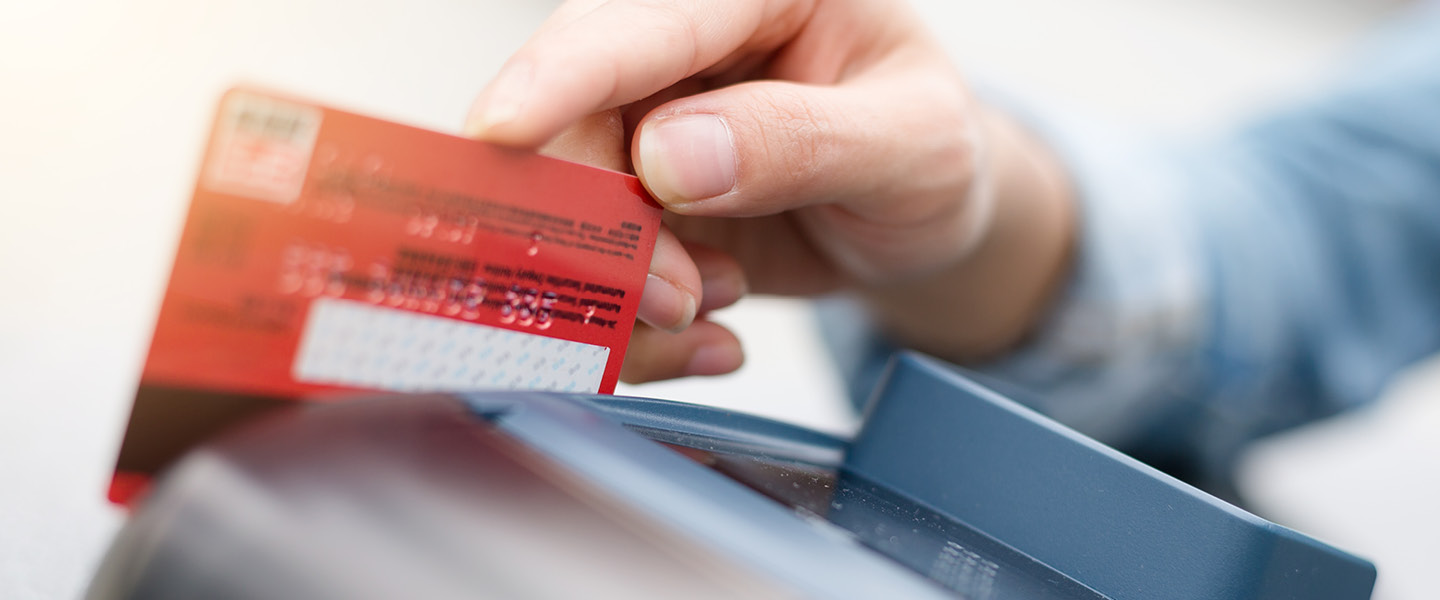 Debit card swiping on card reader