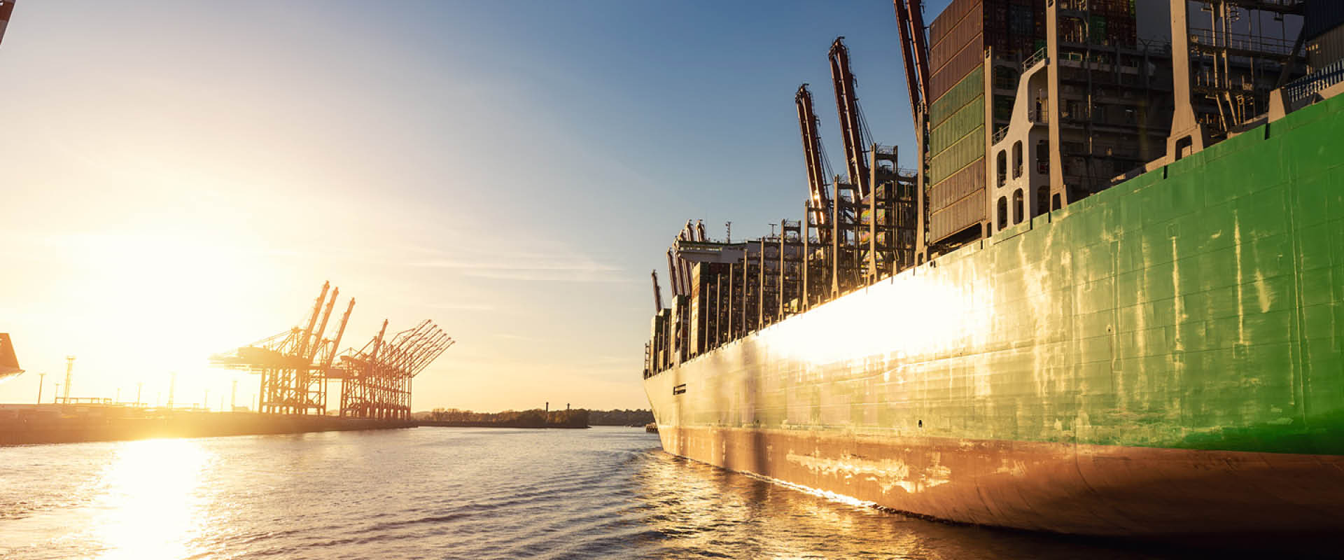 scenic view giant cargo container ship loading