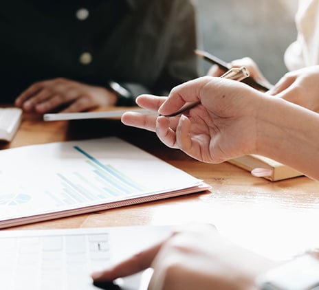 business accountant discussing with partner