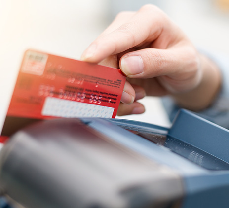 Debit card swiping on card reader