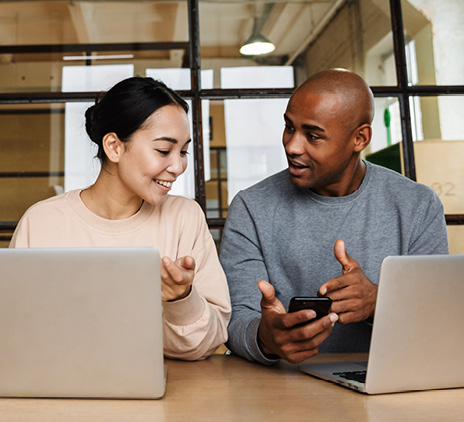 image of multiethnic young coworkers working