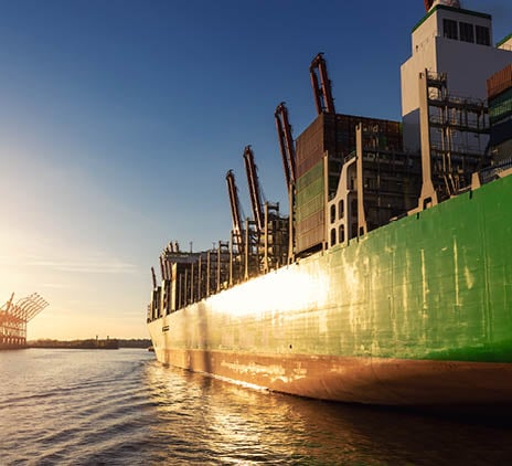 scenic view giant cargo container ship loading